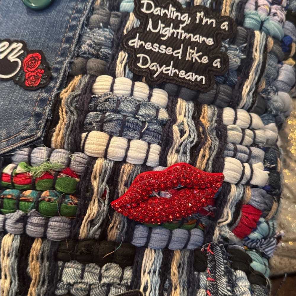 Queen Denim Patchwork Tote Bag - Picture 9 of 10
